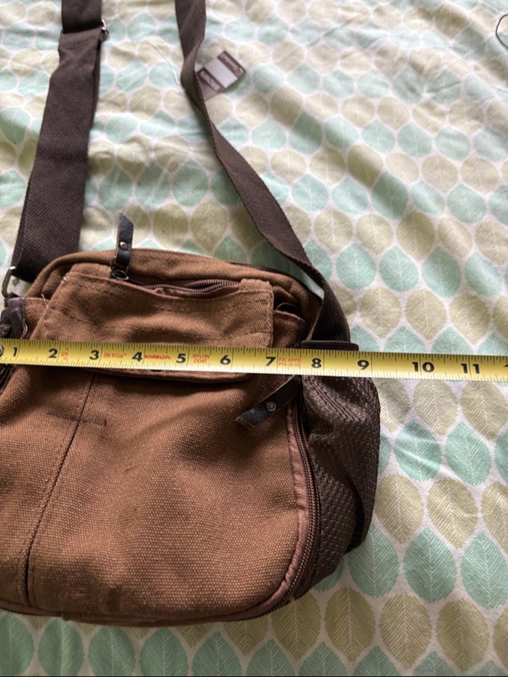 Source Unknown Brown Canvas Crossbody Bag with Dark Brown Strap - Picture 8 of 10